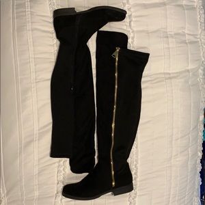 Black High-Knee Boots Sz 10